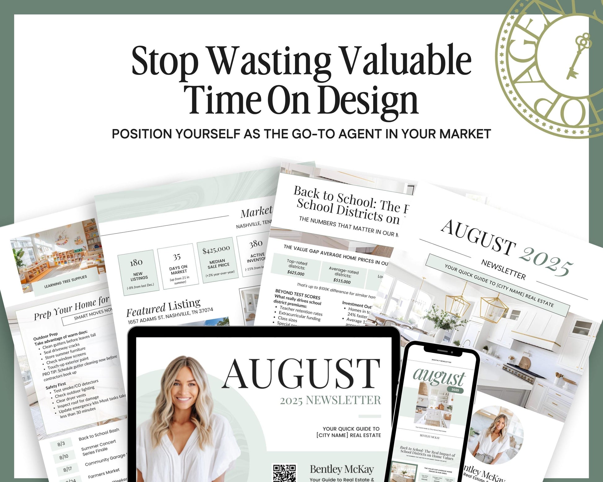 August 2025 Real Estate Newsletter | Real Estate Marketing | Monthly Real Estate Newsletter | Email Marketing | Canva Template | Printable