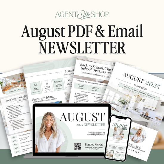 August 2025 Real Estate Newsletter | Real Estate Marketing | Monthly Real Estate Newsletter | Email Marketing | Canva Template | Printable