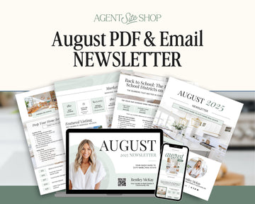 August 2025 Real Estate Newsletter | Real Estate Marketing | Monthly Real Estate Newsletter | Email Marketing | Canva Template | Printable