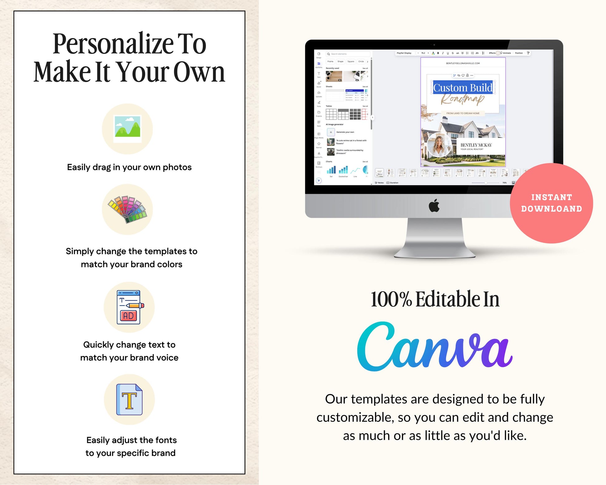 New Construction Bundle | New Home Builder Guide | New Construction Real Estate | New Home Construction Buyer | Real Estate Marketing| Canva