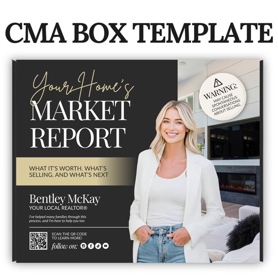 CMA Box for Real Estate Agent, Pre-listing Presentation, CMA Box Cover, Just Listed Flyer Seller, CMA Template, Home Equity Report, Canva