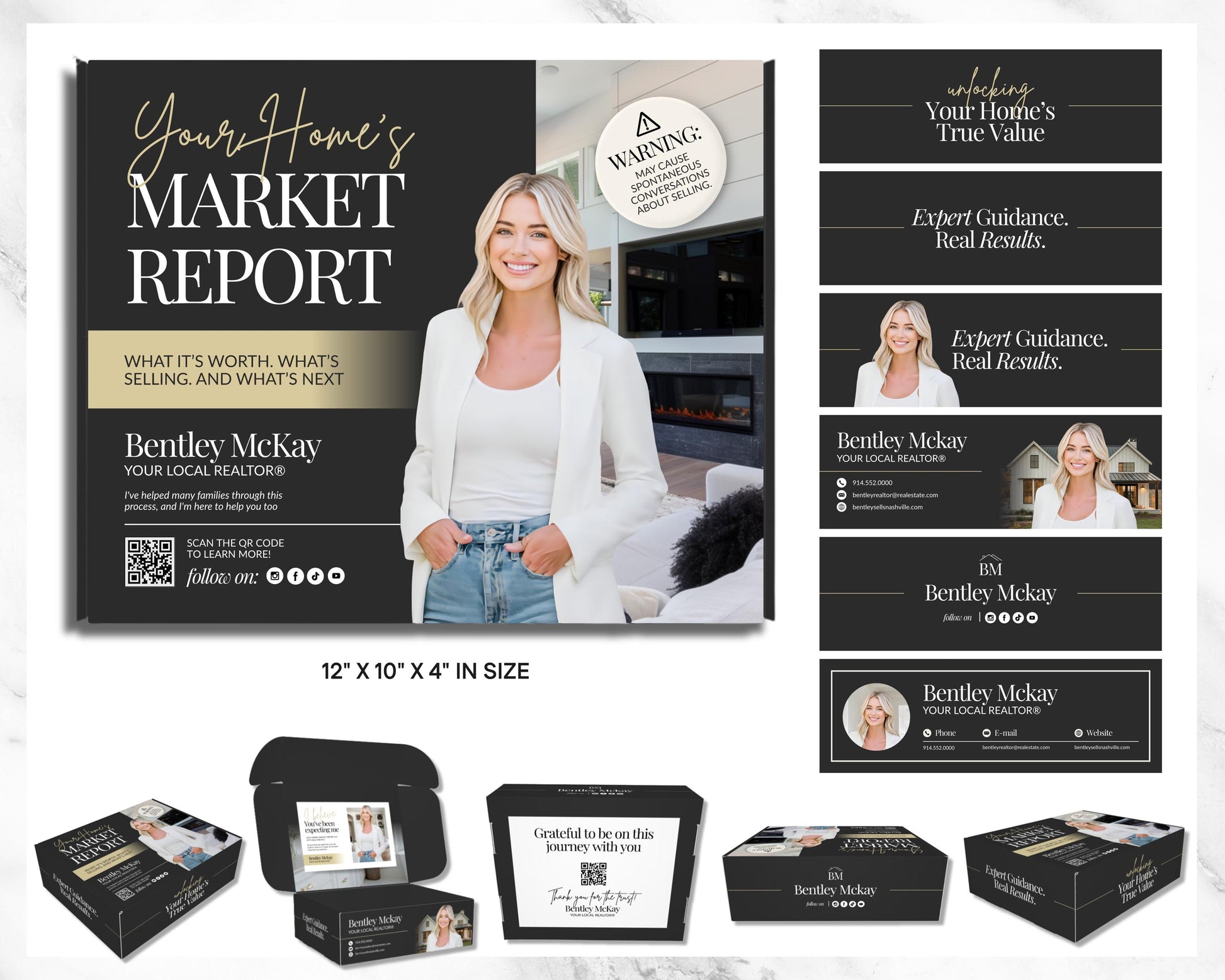 CMA Box for Real Estate Agent, Pre-listing Presentation, CMA Box Cover, Just Listed Flyer Seller, CMA Template, Home Equity Report, Canva