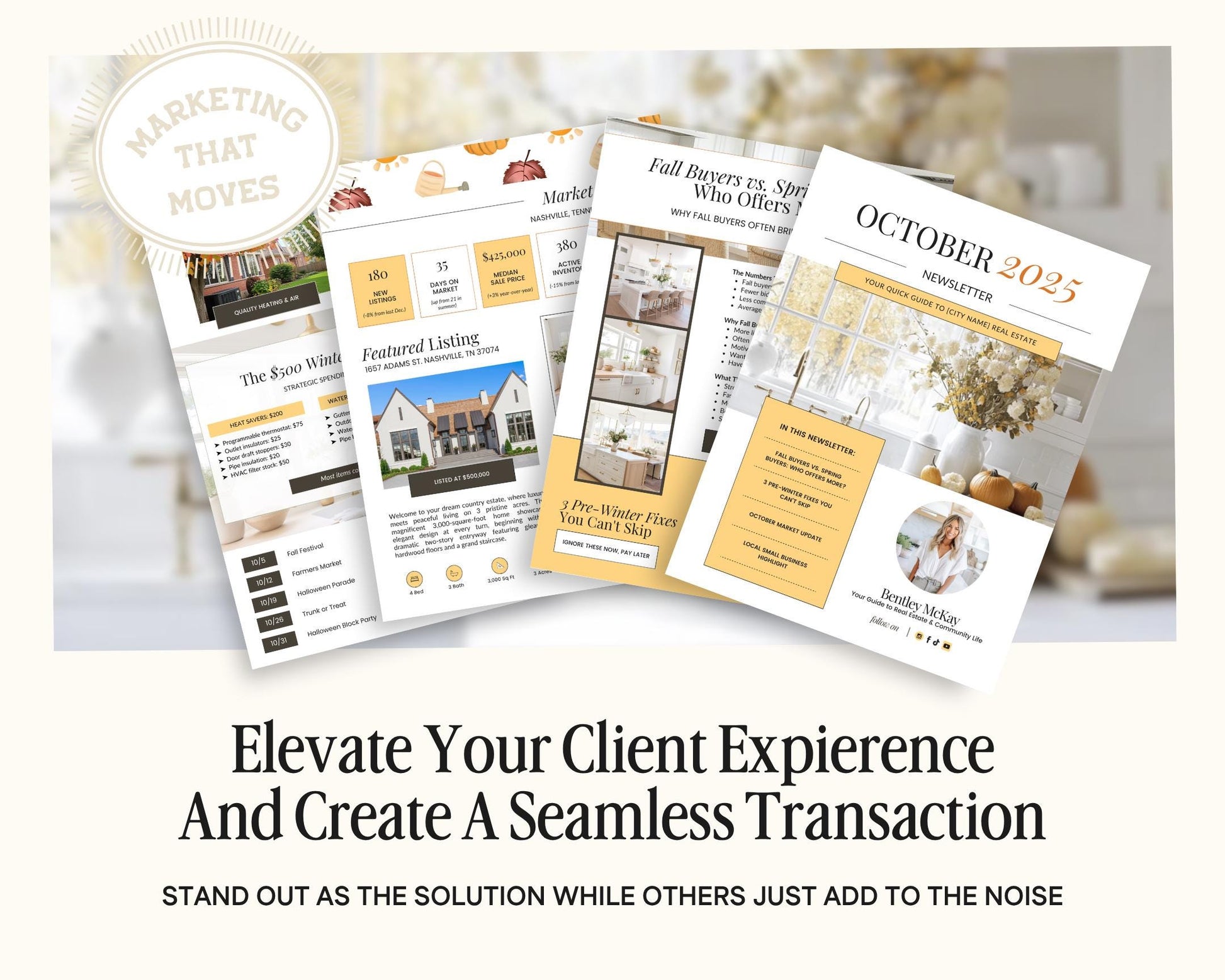 October Real Estate Newsletter | October Newsletter | Real Estate Email Marketing | Autumn Real Estate Template | Flodesk | Pumpkin Spice