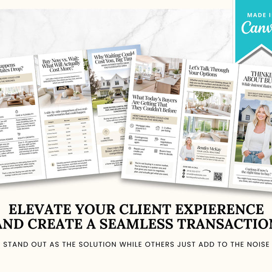 Home Buyer Brochure | Editable Canva Template | Real Estate Marketing | Double-Sided Tri-Fold Brochure | Buyer Guide | Open House Tri-Fold