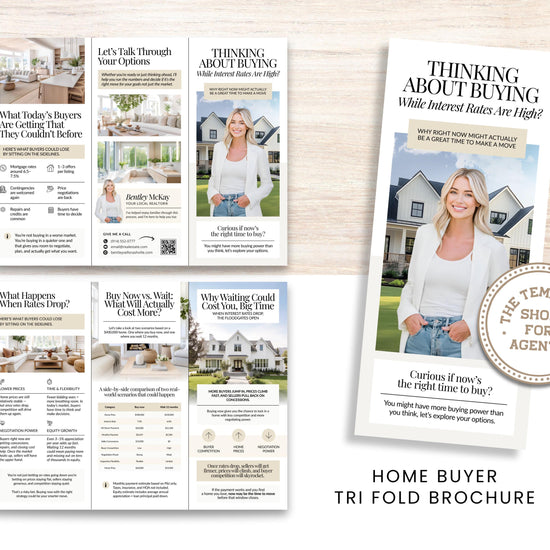Home Buyer Brochure | Editable Canva Template | Real Estate Marketing | Double-Sided Tri-Fold Brochure | Buyer Guide | Open House Tri-Fold