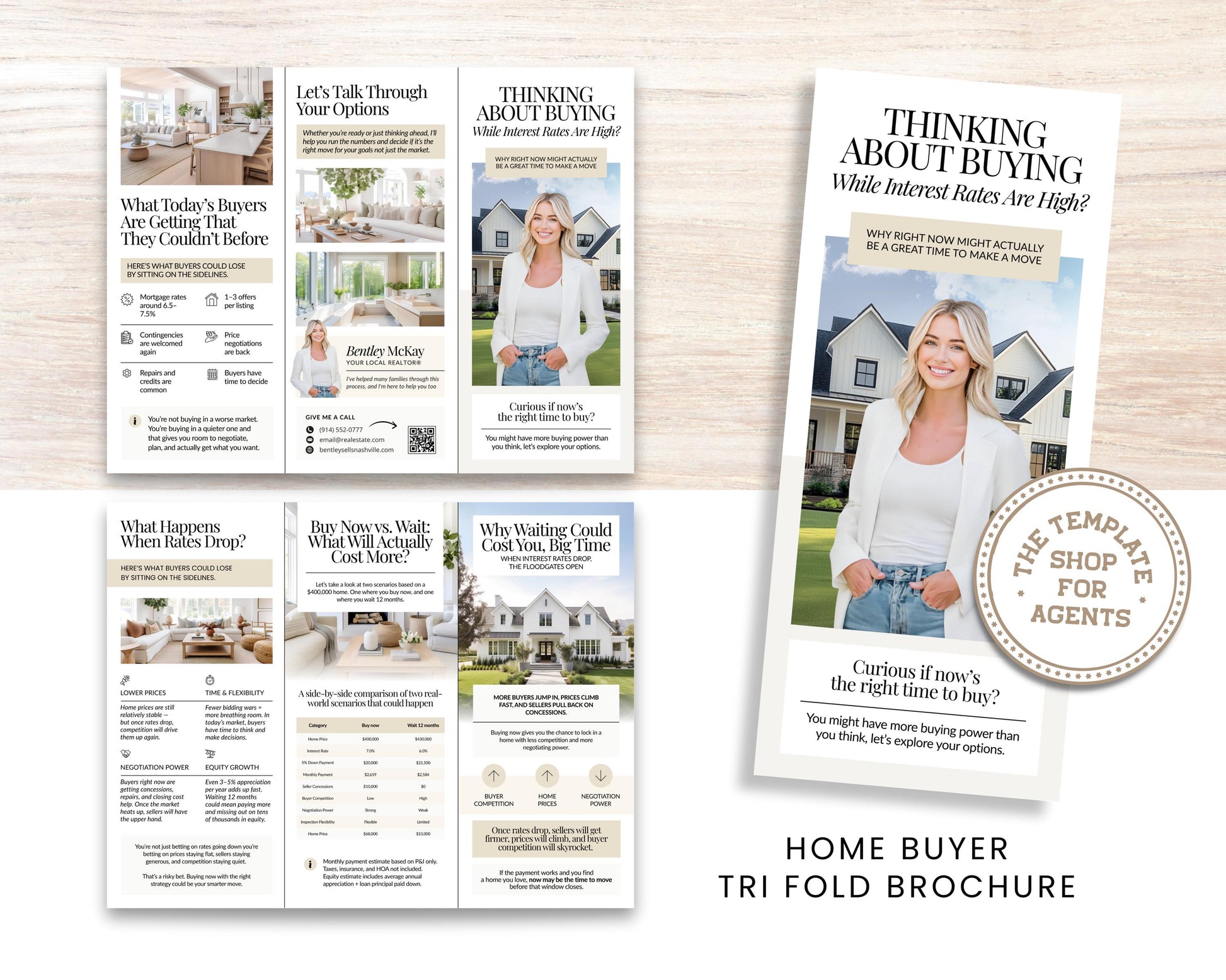 Home Buyer Brochure | Editable Canva Template | Real Estate Marketing | Double-Sided Tri-Fold Brochure | Buyer Guide | Open House Tri-Fold