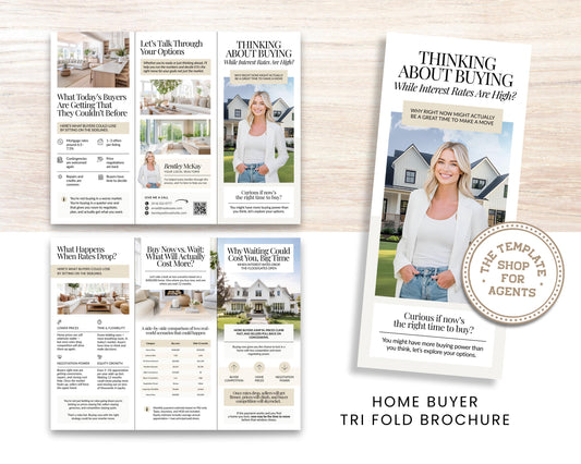 Home Buyer Brochure | Editable Canva Template | Real Estate Marketing | Double-Sided Tri-Fold Brochure | Buyer Guide | Open House Tri-Fold
