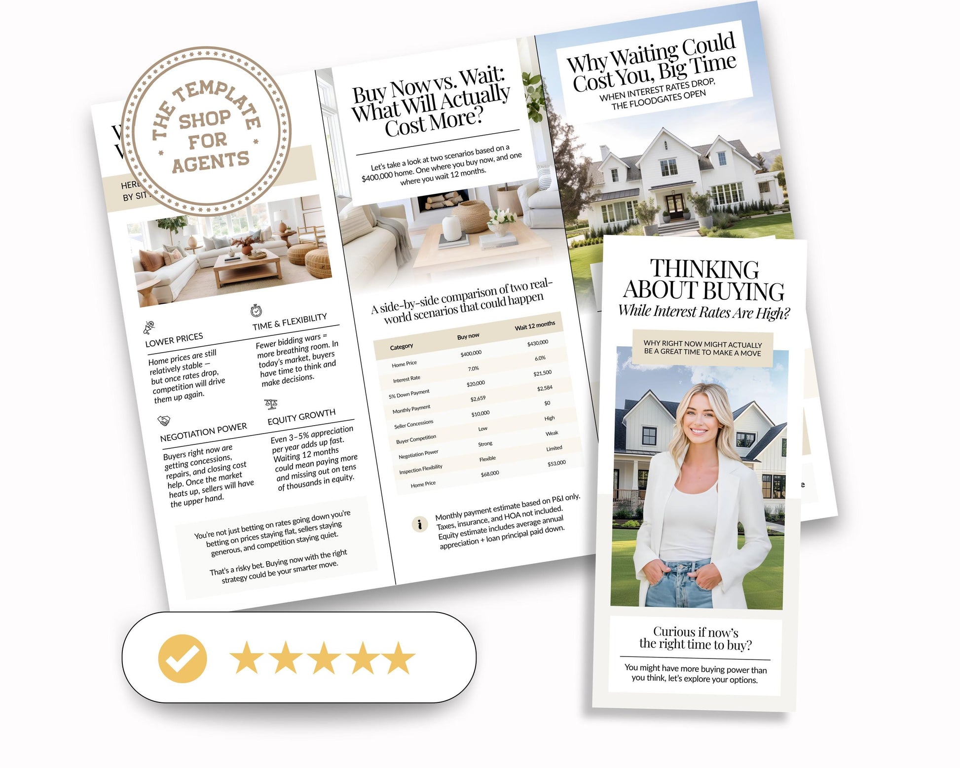 Home Buyer Brochure | Editable Canva Template | Real Estate Marketing | Double-Sided Tri-Fold Brochure | Buyer Guide | Open House Tri-Fold