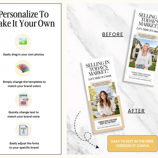 Home Seller Brochure | Editable Canva Template | Real Estate Marketing | Double-Sided Tri-Fold Brochure | Seller Guide | Open House Tri-Fold