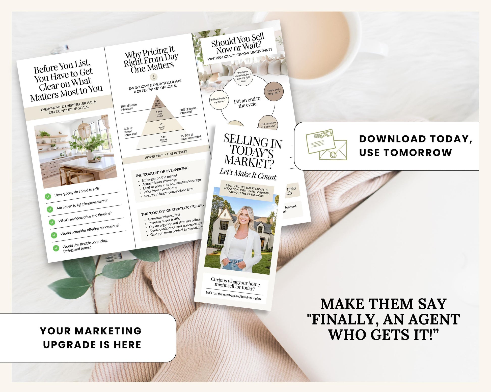 Home Seller Brochure | Editable Canva Template | Real Estate Marketing | Double-Sided Tri-Fold Brochure | Seller Guide | Open House Tri-Fold