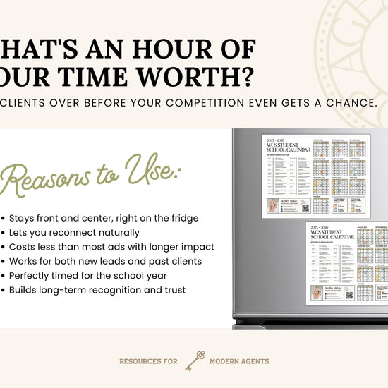 School Year Calendar 2026-2027 | School Year Schedule Mailer | Back-to-School | Real Estate Farming | Fall Real Estate Marketing | Canva