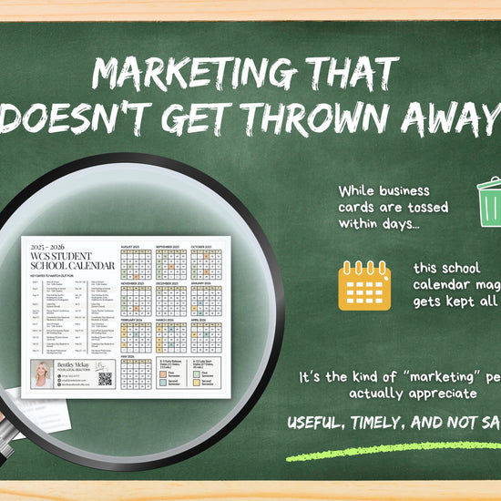 School Year Calendar 2026-2027 | School Year Schedule Mailer | Back-to-School | Real Estate Farming | Fall Real Estate Marketing | Canva