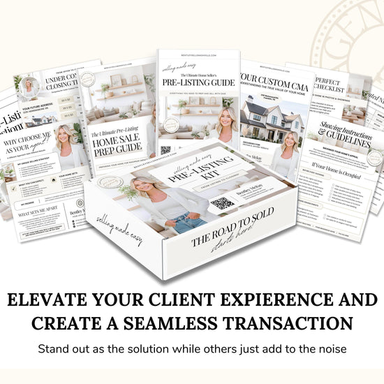 Pre-listing Kit for Real Estate Agent, Pre-listing Box Cover, Pre-listing Presentation, Questionnaire, Just Listed Flyer, Seller Commission