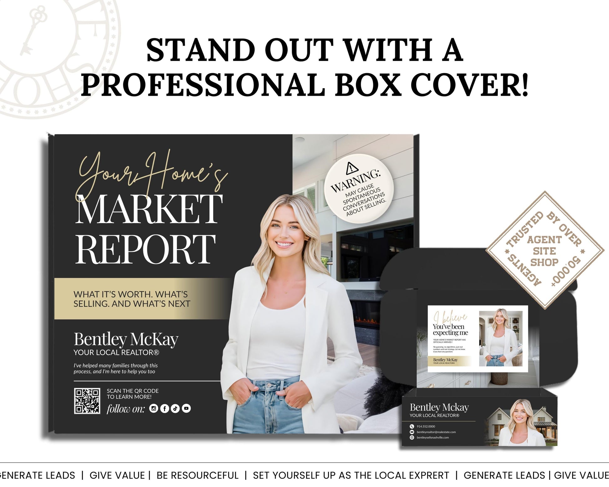 CMA Box for Real Estate Agent, Pre-listing Presentation, CMA Box Cover, Just Listed Flyer Seller, CMA Template, Home Equity Report, Canva