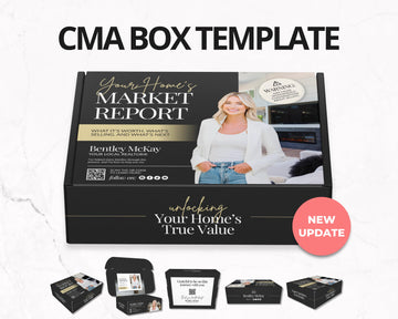 CMA Box for Real Estate Agent, Pre-listing Presentation, CMA Box Cover, Just Listed Flyer Seller, CMA Template, Home Equity Report, Canva