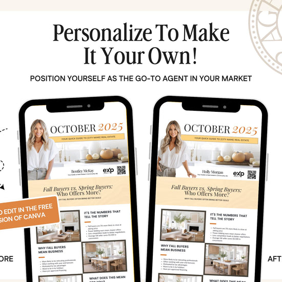 October Real Estate Newsletter | October Newsletter | Real Estate Email Marketing | Autumn Real Estate Template | Flodesk | Pumpkin Spice