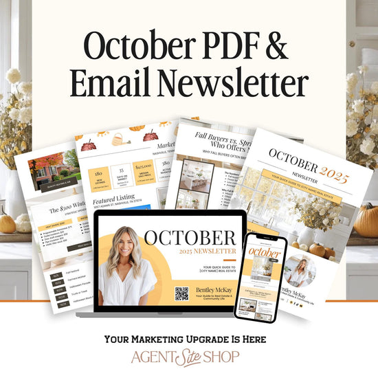 October Real Estate Newsletter | October Newsletter | Real Estate Email Marketing | Autumn Real Estate Template | Flodesk | Pumpkin Spice