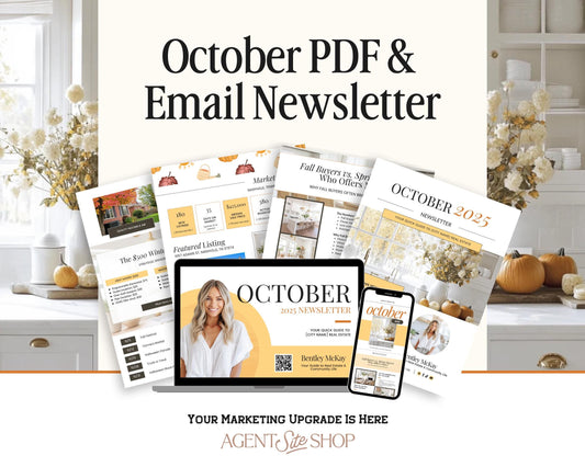 October Real Estate Newsletter | October Newsletter | Real Estate Email Marketing | Autumn Real Estate Template | Flodesk | Pumpkin Spice