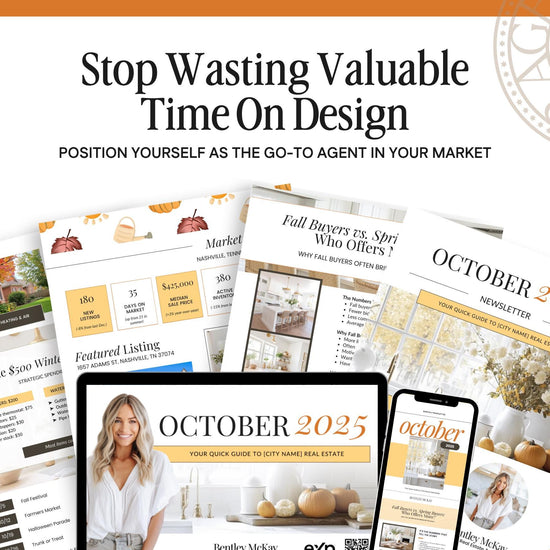 October Real Estate Newsletter | October Newsletter | Real Estate Email Marketing | Autumn Real Estate Template | Flodesk | Pumpkin Spice