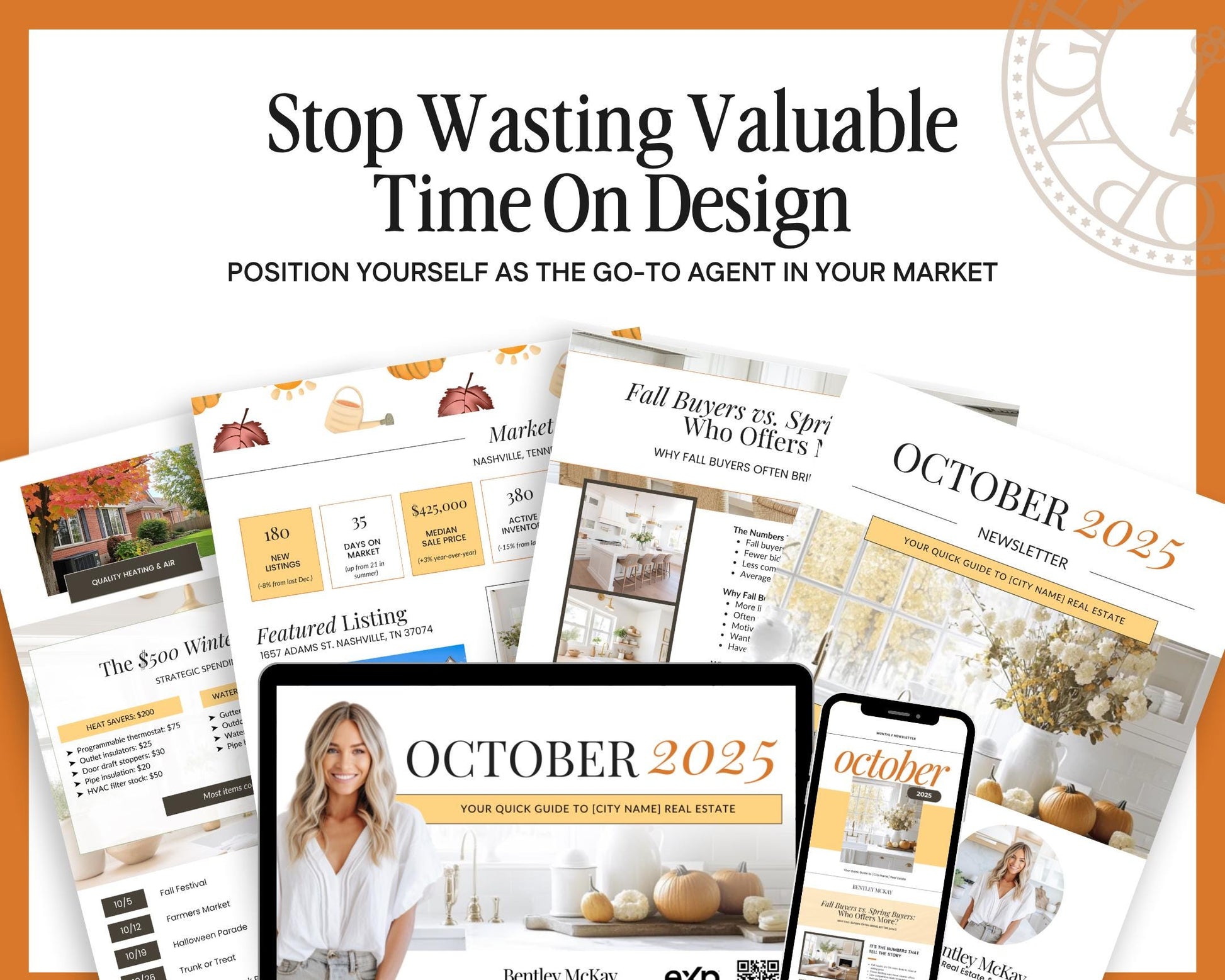 October Real Estate Newsletter | October Newsletter | Real Estate Email Marketing | Autumn Real Estate Template | Flodesk | Pumpkin Spice