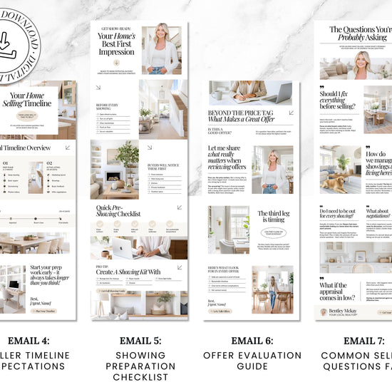 Seller Leads Drip Campaign | Seller Lead Email Templates | Realtor Marketing | Home Seller Nurture | Real Estate Email Automation | Flodesk