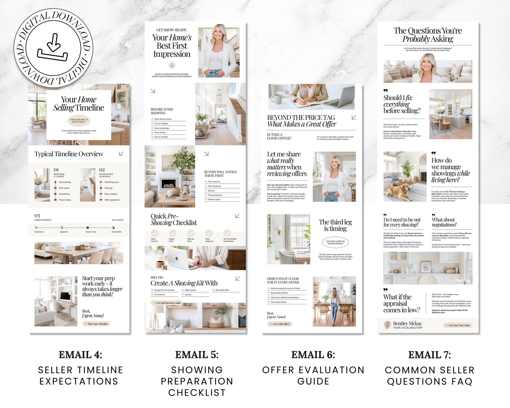 Seller Leads Drip Campaign | Seller Lead Email Templates | Realtor Marketing | Home Seller Nurture | Real Estate Email Automation | Flodesk