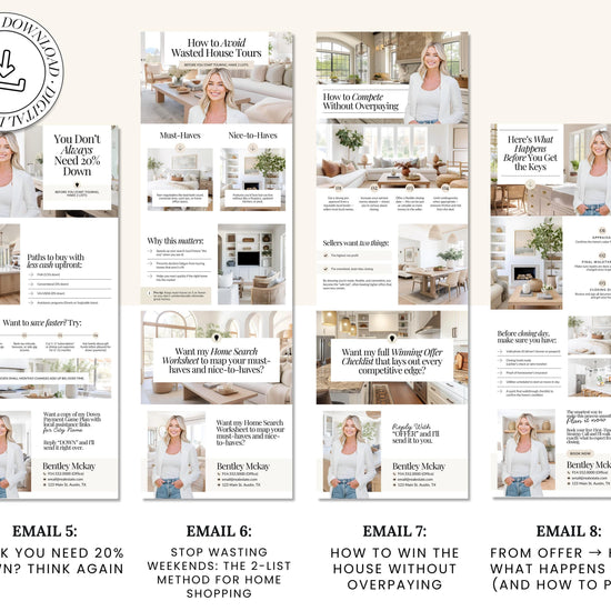 First-Time Home Buyer Drip Campaign | Home Buyer Email Template | Email Campaign |Home Buyer Nurture |Real Estate Email Automation | Flodesk