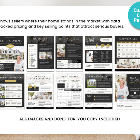 Pre-listing Kit for Real Estate Agent, Pre-listing Box Cover, Pre-listing Presentation, Questionnaire, Just Listed Flyer, Seller Commission