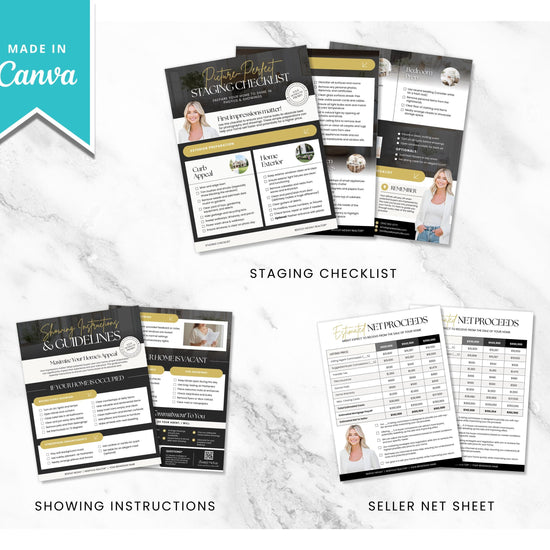 Pre-listing Kit for Real Estate Agent, Pre-listing Box Cover, Pre-listing Presentation, Questionnaire, Just Listed Flyer, Seller Commission