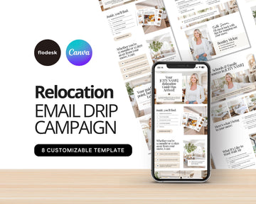 Relocation Email Drip Campaign | Buyer Lead Email Templates | Realtor Marketing | Relocation Nurture | Real Estate Email Automation |Flodesk
