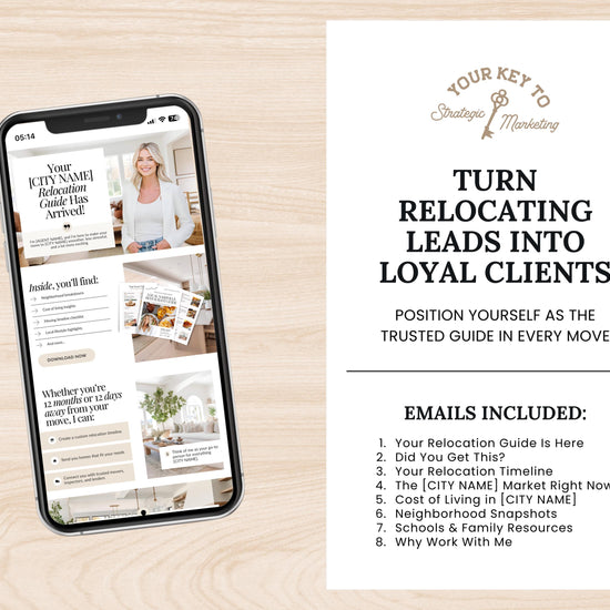 Relocation Email Drip Campaign | Buyer Lead Email Templates | Realtor Marketing | Relocation Nurture | Real Estate Email Automation |Flodesk