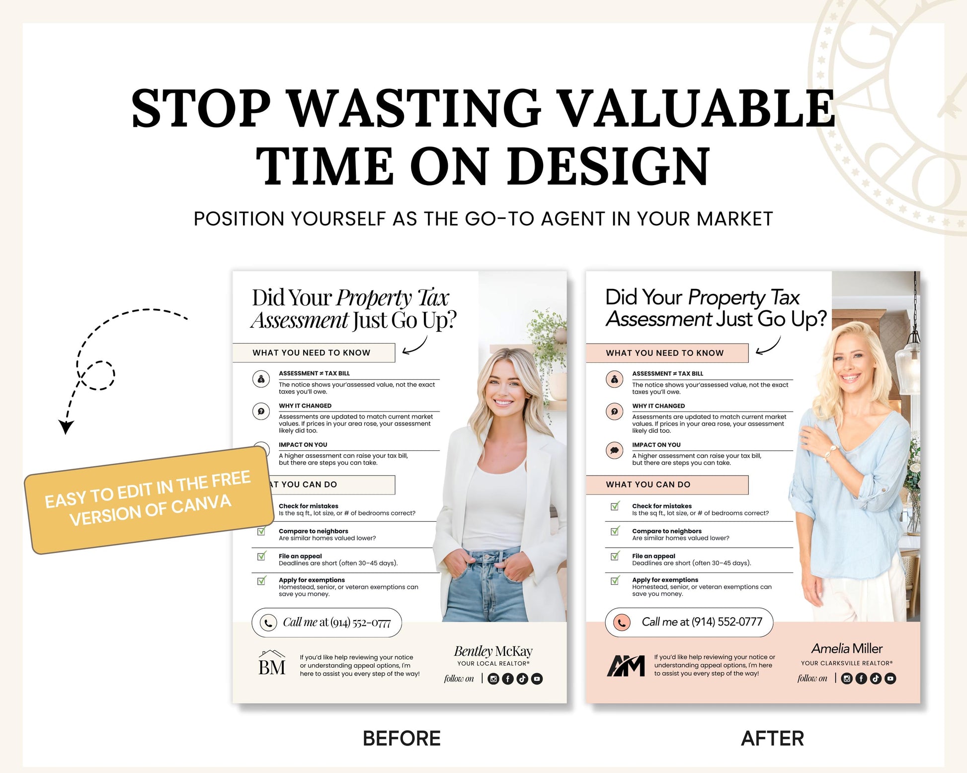 Property Tax Assessment Flyer | Neighborhood Farming Flyer | Introduction Flyer | Real Estate Marketing | Move-Up Buyer Lead Generation
