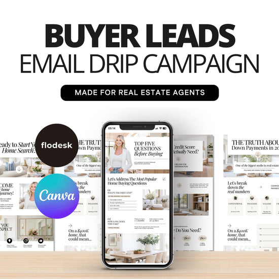 Buyer Leads Drip Campaign | Buyer Lead Email Templates | Realtor Marketing | Home Buyer Nurture | Real Estate Email Automation | Flodesk
