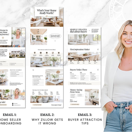 Seller Leads Drip Campaign | Seller Lead Email Templates | Realtor Marketing | Home Seller Nurture | Real Estate Email Automation | Flodesk