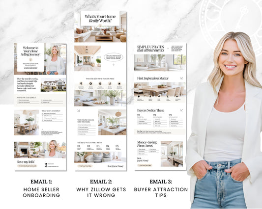 Seller Leads Drip Campaign | Seller Lead Email Templates | Realtor Marketing | Home Seller Nurture | Real Estate Email Automation | Flodesk