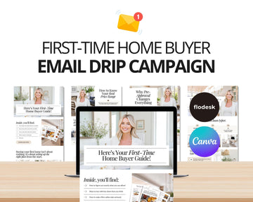 First-Time Home Buyer Drip Campaign | Home Buyer Email Template | Email Campaign |Home Buyer Nurture |Real Estate Email Automation | Flodesk