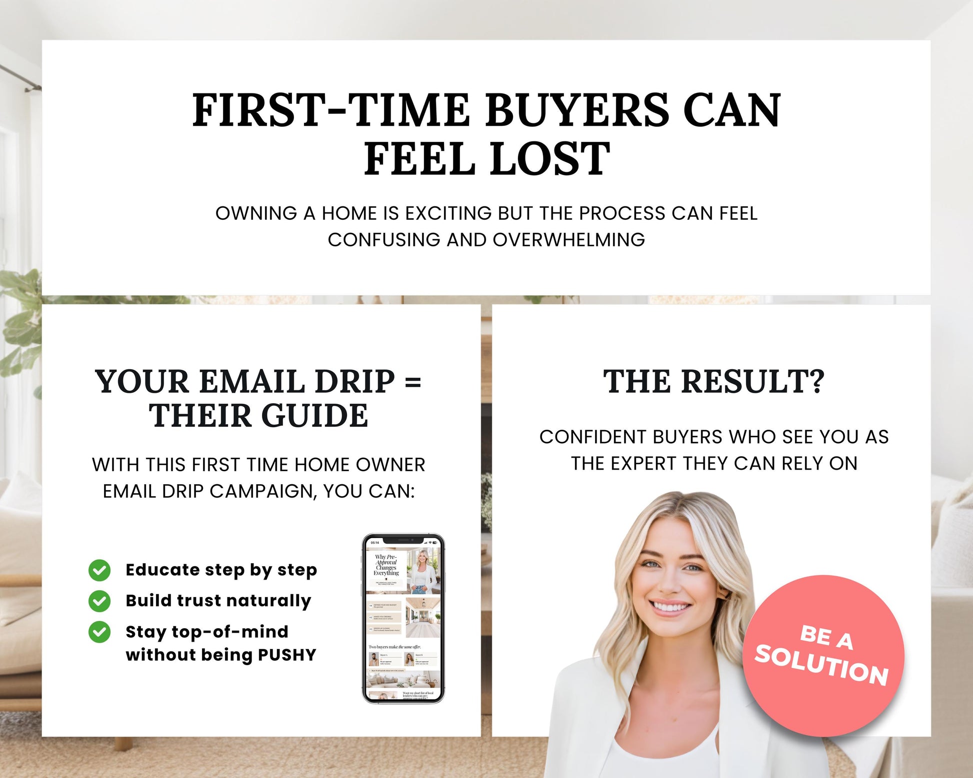 First-Time Home Buyer Drip Campaign | Home Buyer Email Template | Email Campaign |Home Buyer Nurture |Real Estate Email Automation | Flodesk