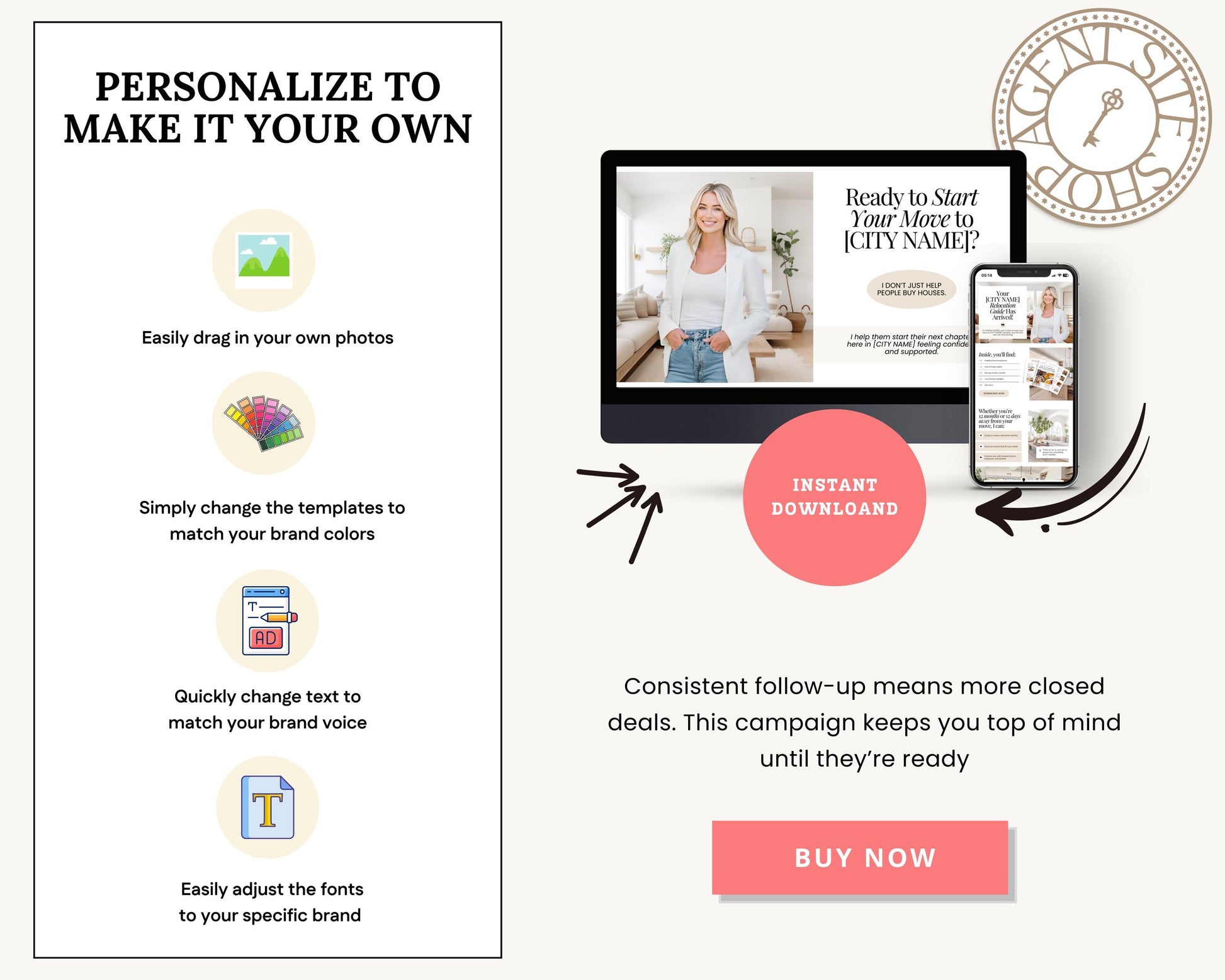 Relocation Email Drip Campaign | Buyer Lead Email Templates | Realtor Marketing | Relocation Nurture | Real Estate Email Automation |Flodesk
