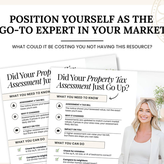 Property Tax Assessment Flyer | Neighborhood Farming Flyer | Introduction Flyer | Real Estate Marketing | Move-Up Buyer Lead Generation
