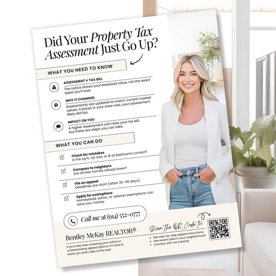 Property Tax Assessment Flyer | Neighborhood Farming Flyer | Introduction Flyer | Real Estate Marketing | Move-Up Buyer Lead Generation