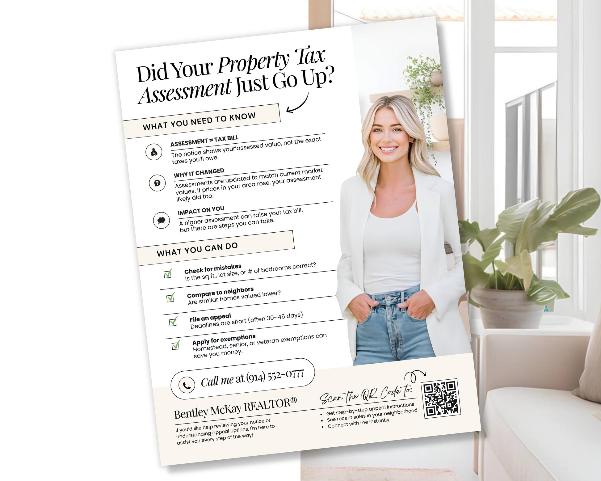 Property Tax Assessment Flyer | Neighborhood Farming Flyer | Introduction Flyer | Real Estate Marketing | Move-Up Buyer Lead Generation