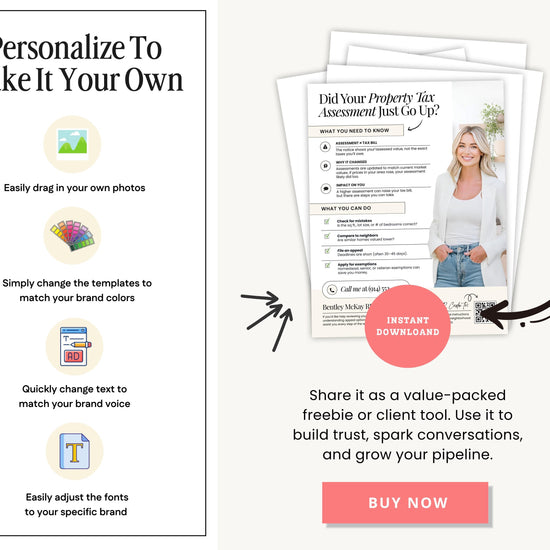Property Tax Assessment Flyer | Neighborhood Farming Flyer | Introduction Flyer | Real Estate Marketing | Move-Up Buyer Lead Generation