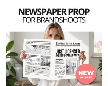 Real Estate Newspaper Prop Template, Large Newspaper Announcement, Custom Newspaper For Branding Photoshoot, Instant Download, Canva