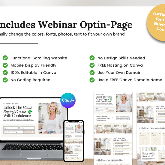 Home Buyer 101 Webinar & Optin Page | Real Estate Marketing | Lead Generation | Buyer Consultation | Home Buyer Seminar | Home Buyer Webinar
