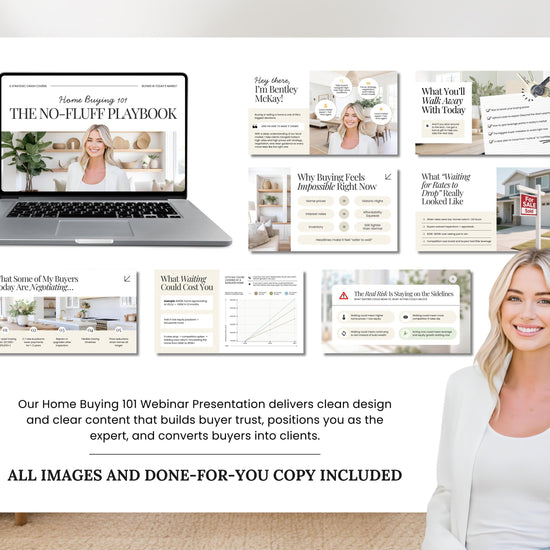 Home Buyer 101 Presentation | Home Buyer Seminar | Home Buyer Webinar | Real Estate Marketing | Lead Generation | Buyer Consultation | Canva