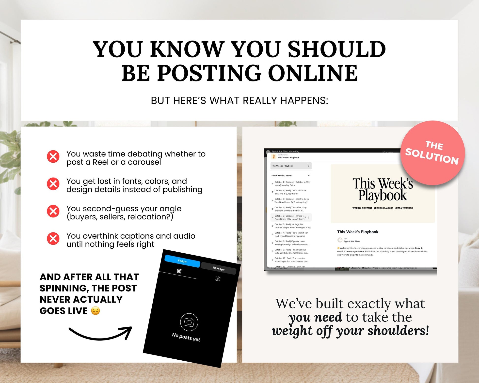 Monthly Marketing Membership | Real Estate Social Media Content | Monthly Content | Marketing Library | Real Estate Marketing | Daily Posts