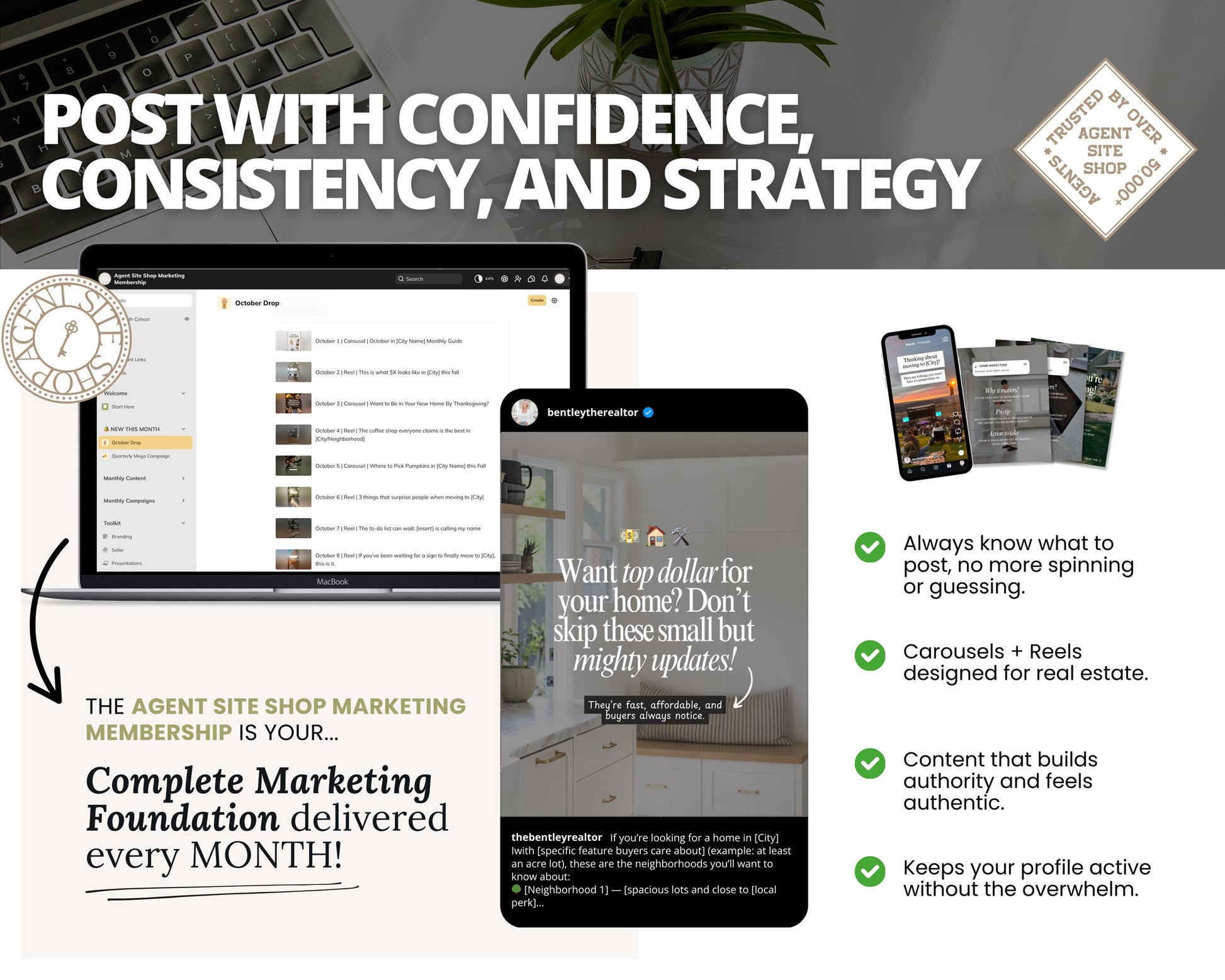 Monthly Marketing Membership | Real Estate Social Media Content | Monthly Content | Marketing Library | Real Estate Marketing | Daily Posts