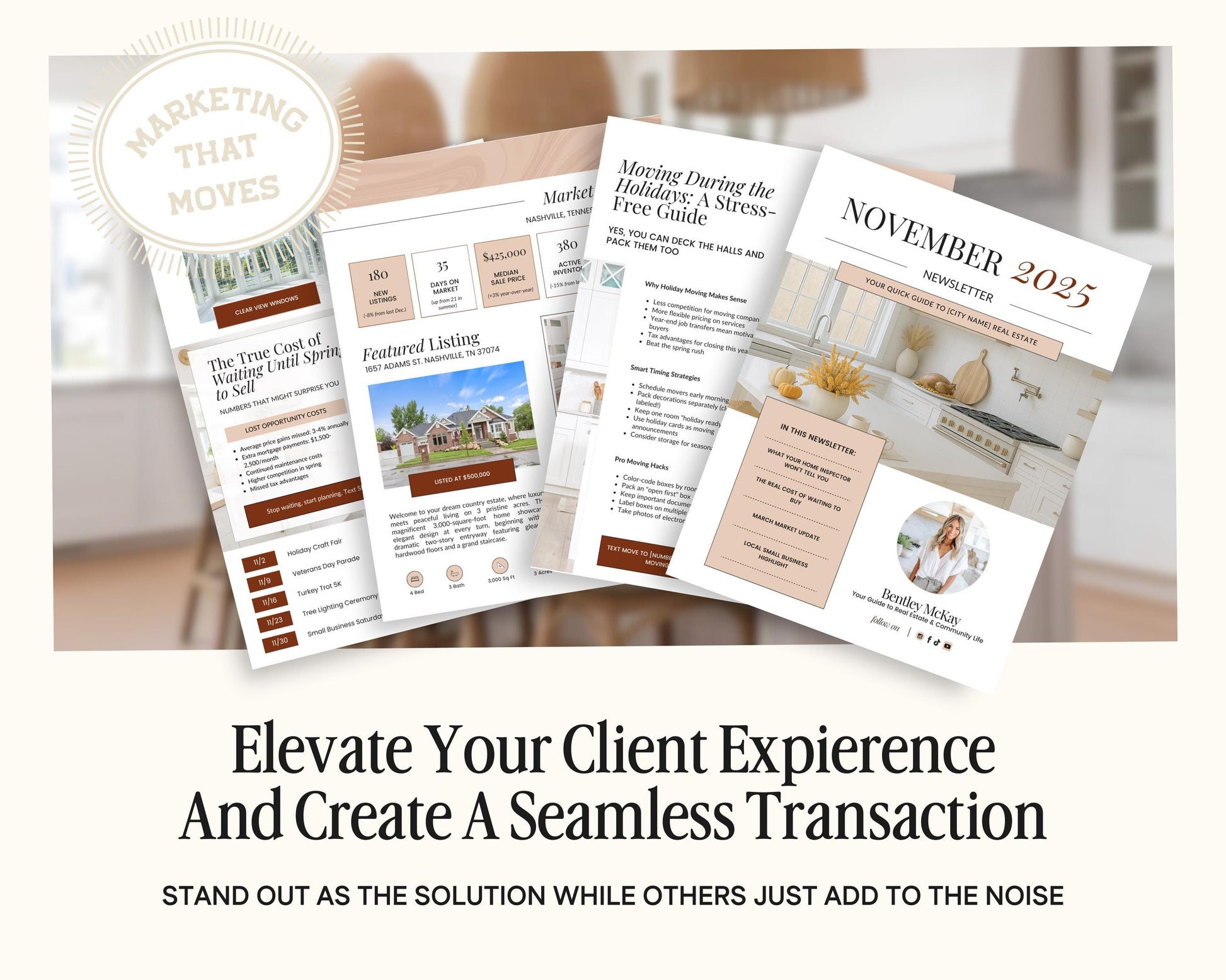 November Real Estate Newsletter | November Newsletter | Real Estate Email Marketing | Fall Real Estate Template | Flodesk | Thanksgiving