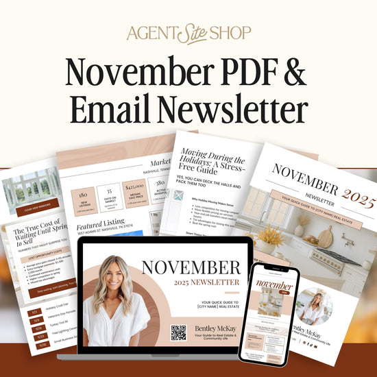 November Real Estate Newsletter | November Newsletter | Real Estate Email Marketing | Fall Real Estate Template | Flodesk | Thanksgiving