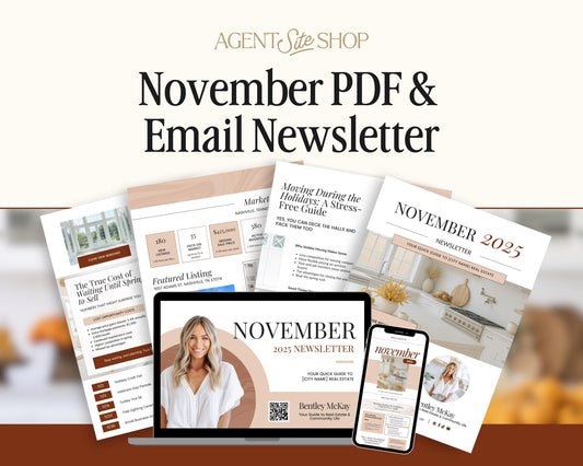 November Real Estate Newsletter | November Newsletter | Real Estate Email Marketing | Fall Real Estate Template | Flodesk | Thanksgiving